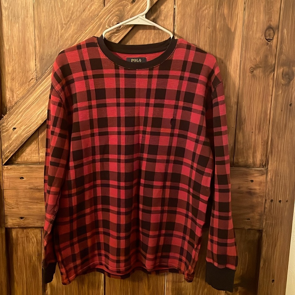 Polo Ralph Lauren Black Red Plaid Sweater XL Mens